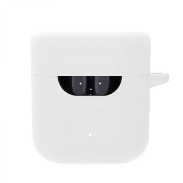 کاور محافظ سیلیکونی هندزفری کیو سی وای Xiaomi QCY T12 / T12S Earphone Silicone Case دارای قلاب آویز