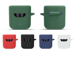 کاور محافظ سیلیکونی هندزفری کیو سی وای Xiaomi QCY T12 / T12S Earphone Silicone Case دارای قلاب آویز