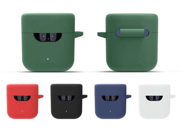 کاور محافظ سیلیکونی هندزفری کیو سی وای Xiaomi QCY T12 / T12S Earphone Silicone Case دارای قلاب آویز