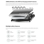 پاور بانک گلوریمی FitCore ظرفیت 10000 میلی آمپر ساعت