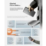 پاور بانک گلوریمی FitCore ظرفیت 20000 میلی آمپر ساعت